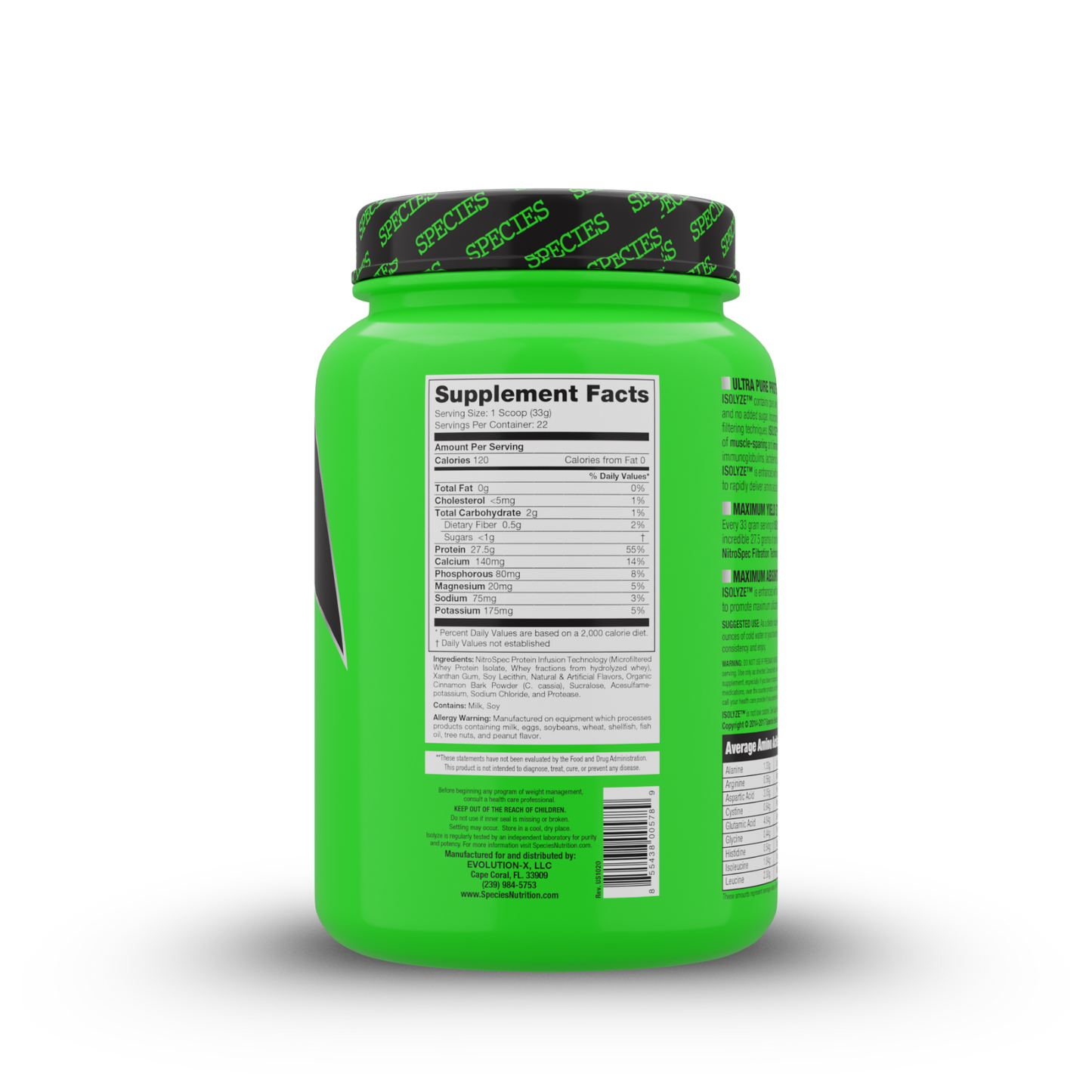 Isolyze 22 Serve Cinnamon Donut - Back