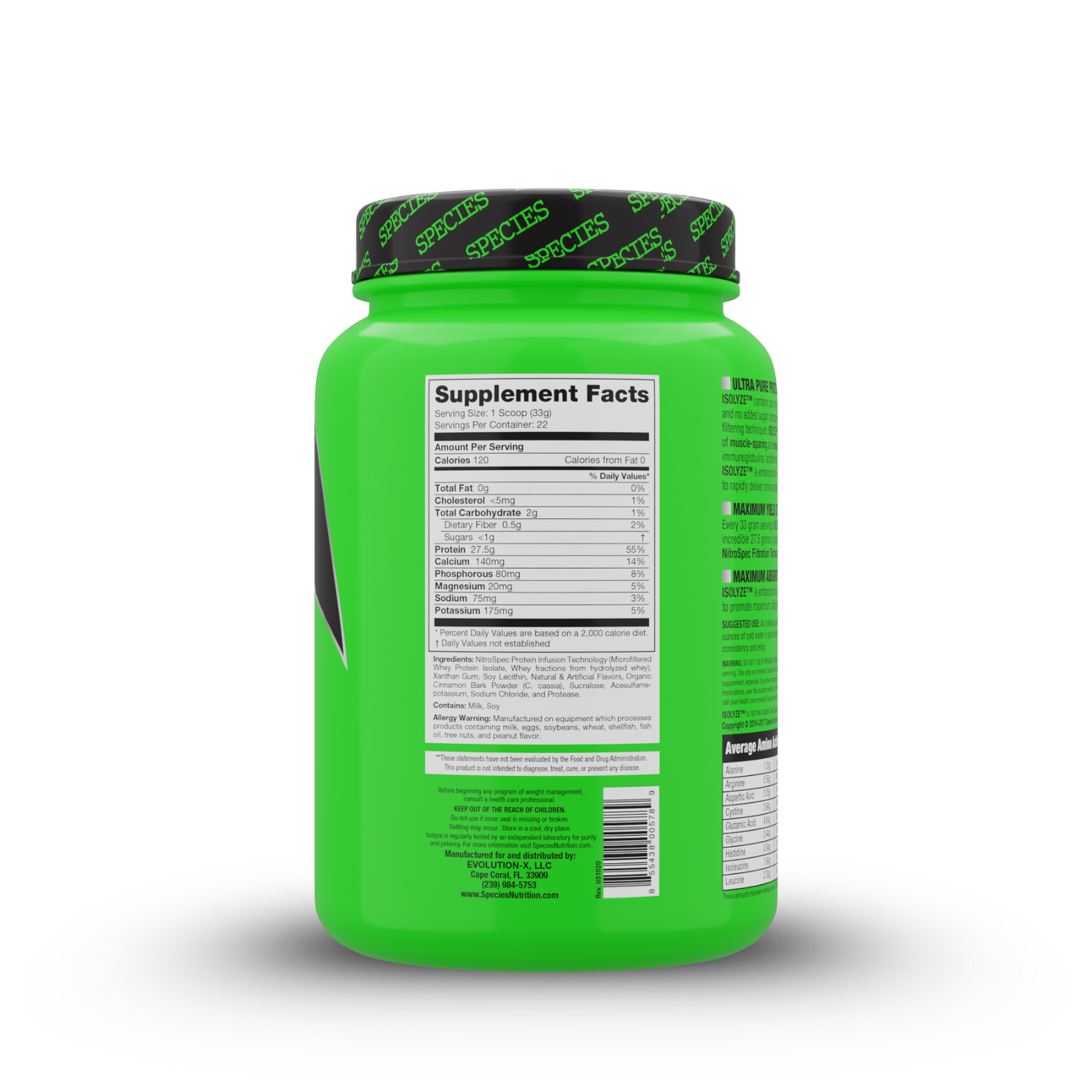 Isolyze 22 Serve Cinnamon Donut - Back