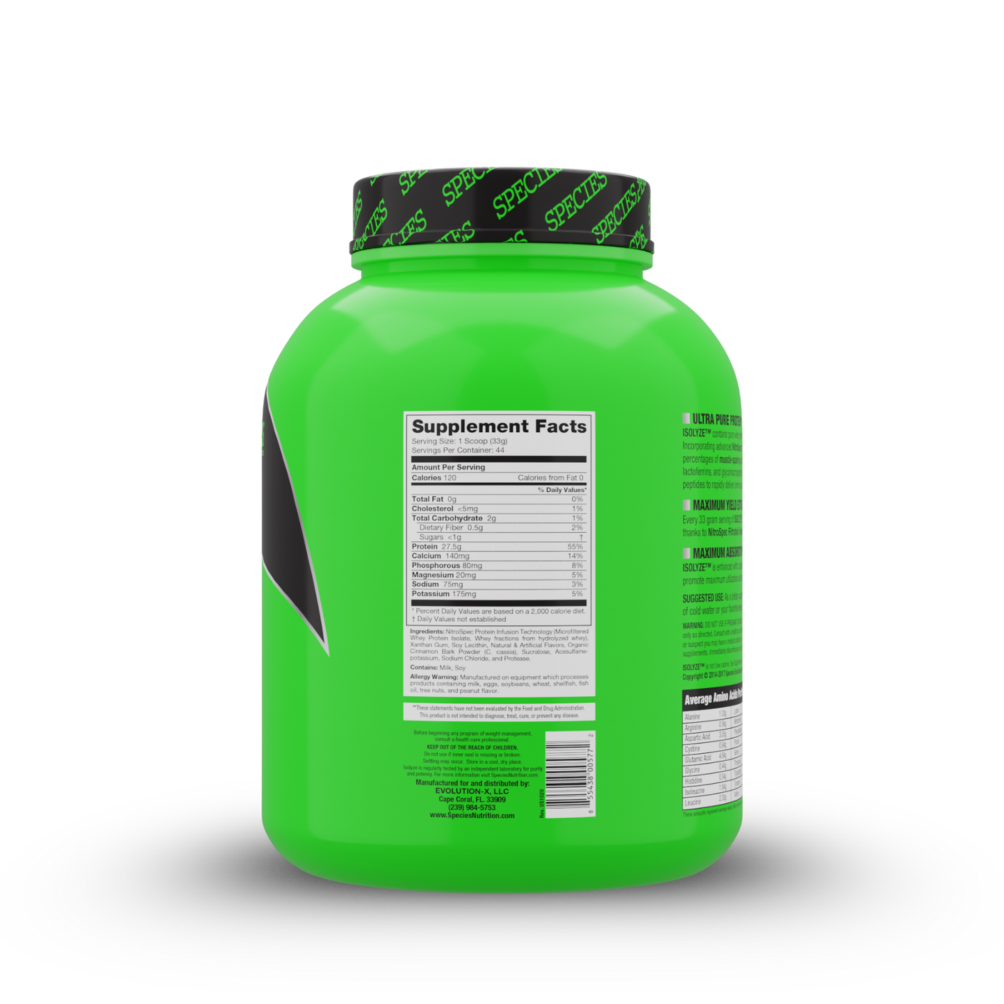 Isolyze 44 Serve Cookies & Cream - Back