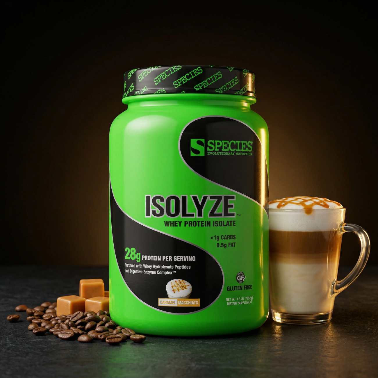 Isolyze 22 Serve Caramel Macchiato - Hero Dark