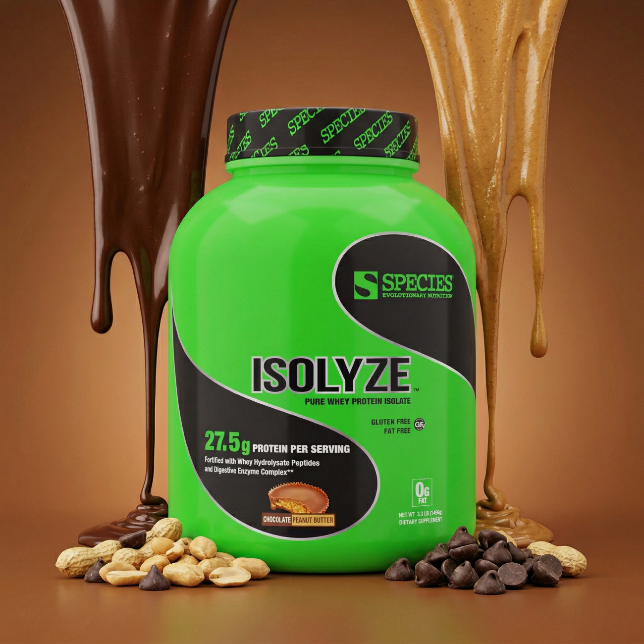 Isolyze 44 Serve Chocolate Peanut Butter - Hero Dark