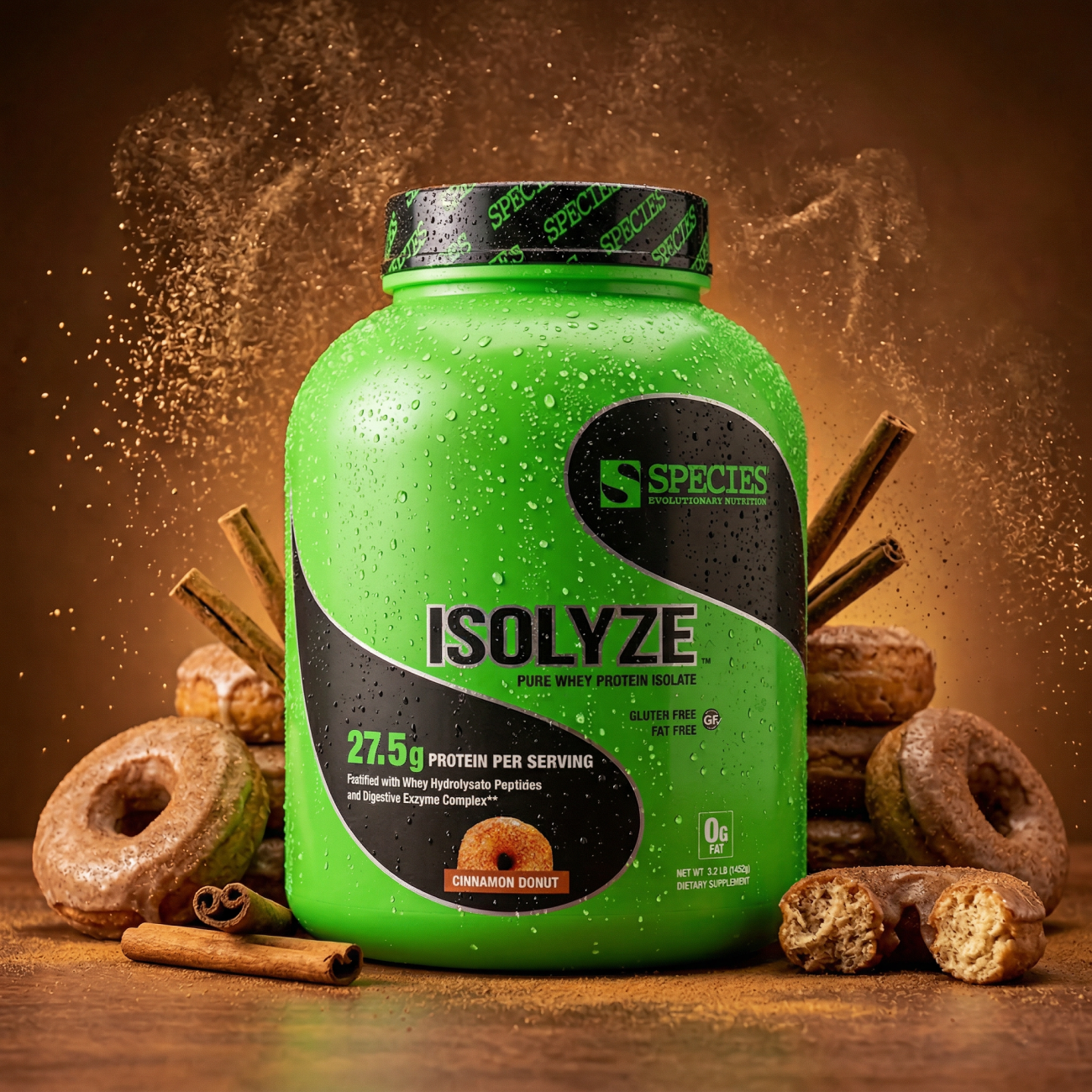 Isolyze 44 Serve Cinnamon Donut - Hero Dark